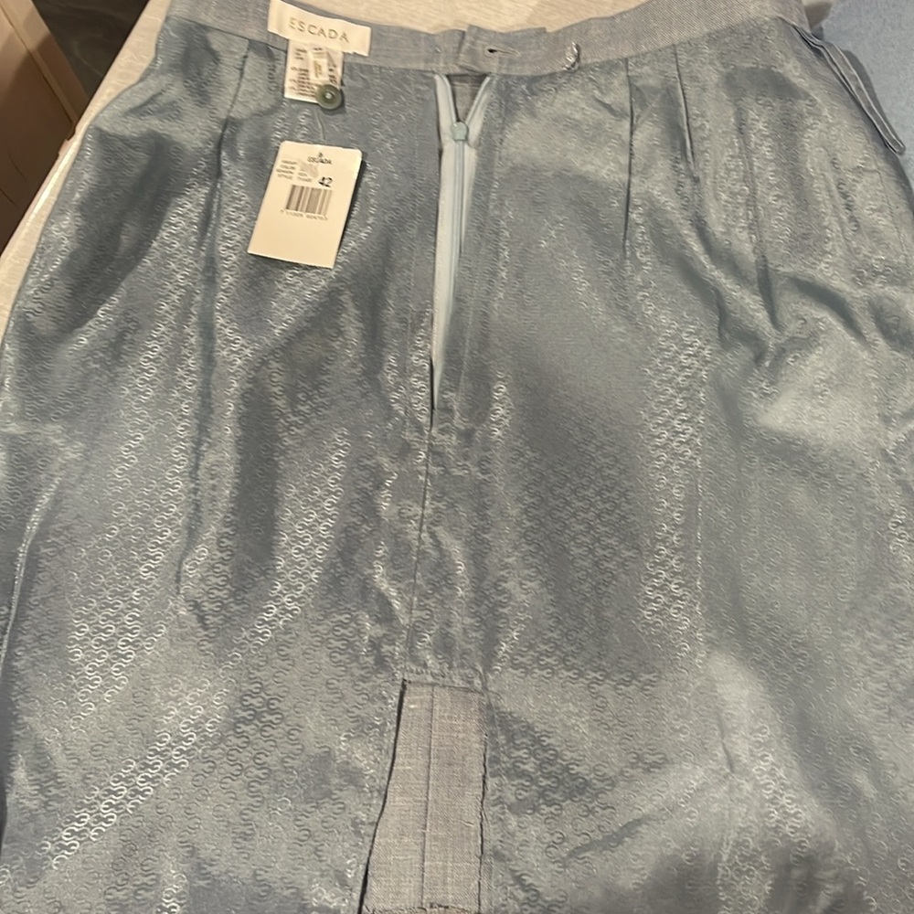 NWT ESCADA Suit Sequins Blue Twin Set Cami Size 38 Cardigan Sz 40 Skirt Sz 42 - Picture 15 of 17